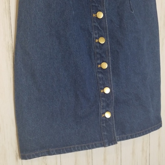 Re:Named Blue Denim Mini Bodycon Cute Summer Dress - Picture 3 of 4